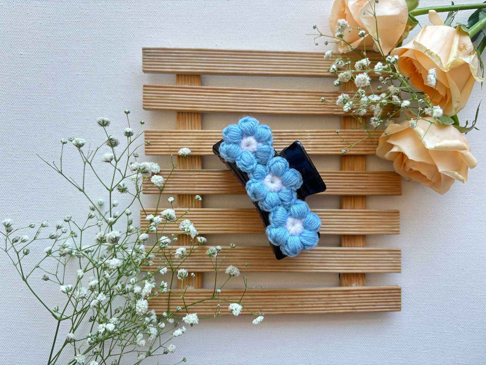 Miragge Baby Blue Crochet Claw Clip – Hair Accessory