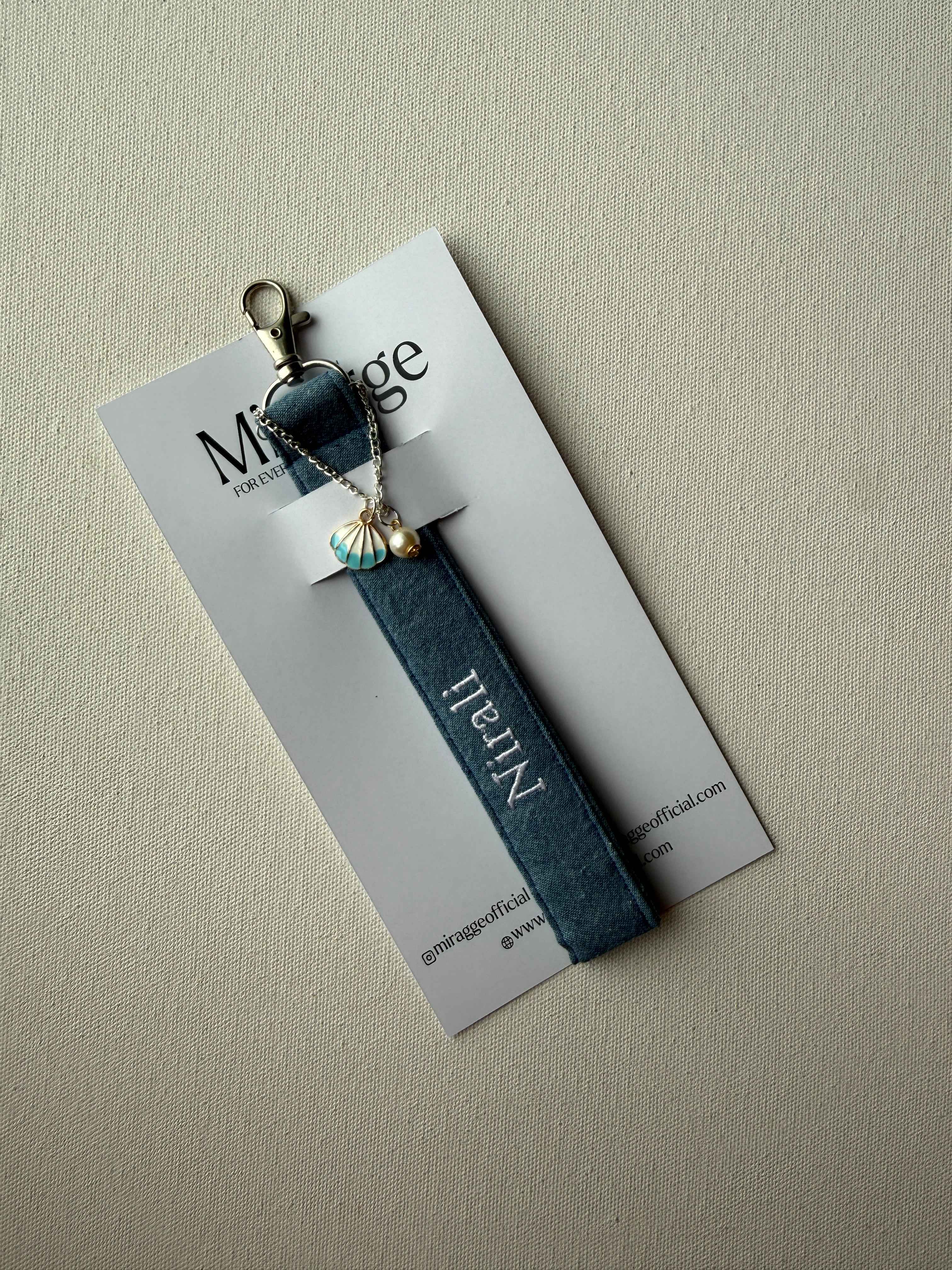 Personalised Premium Denim Keyfob