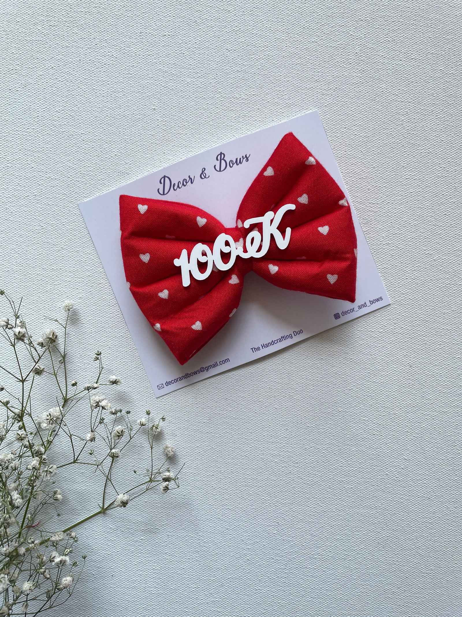 Miragge Love Hearts Name Bow – Hair Accessory