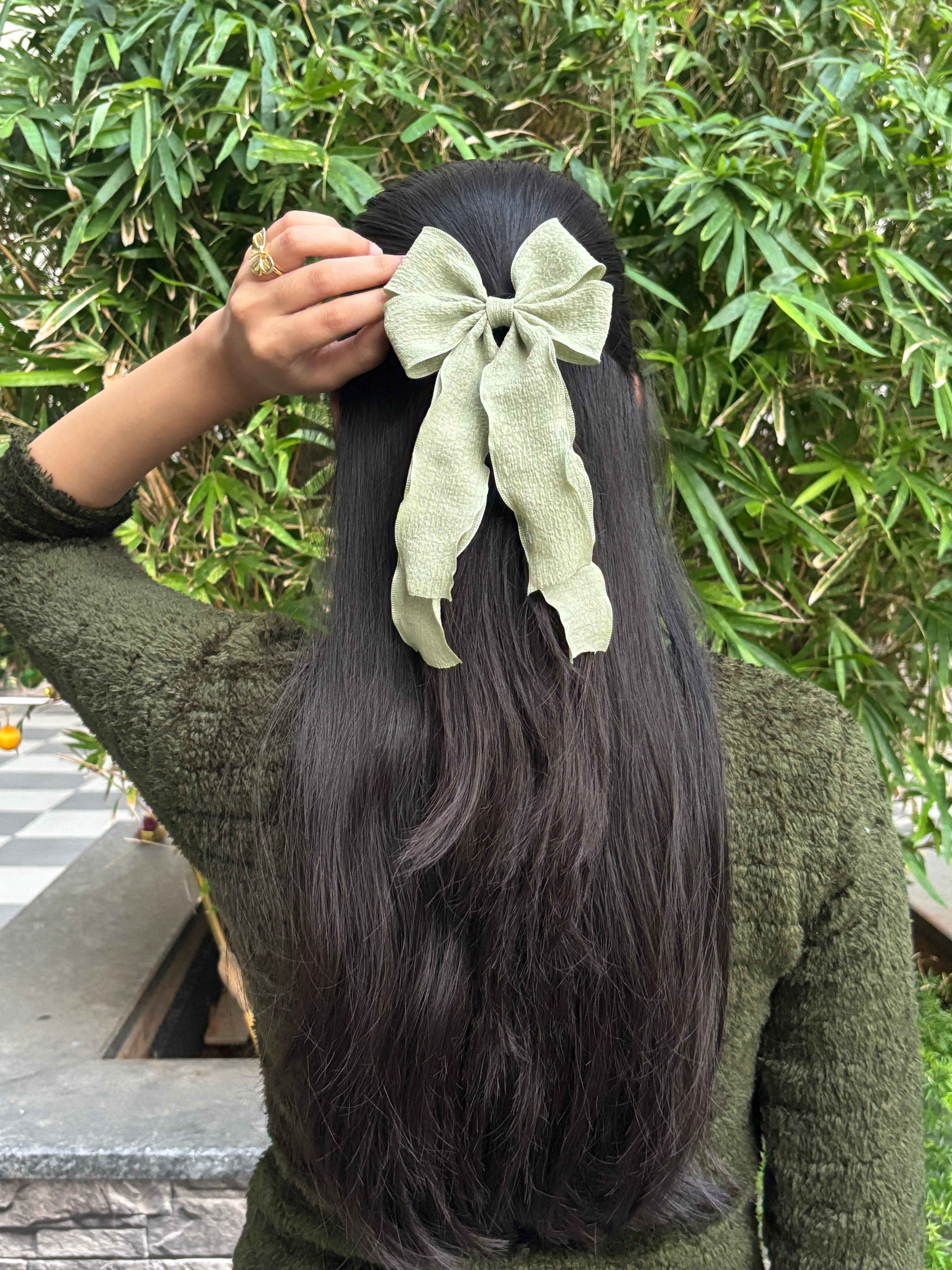 Miragge Mint Macaron Lace Bow – Hair Accessory