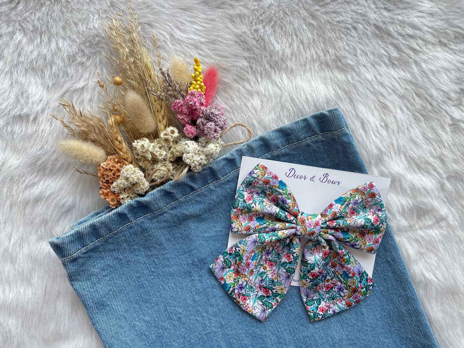 Miragge Artistic Blossom Butterfly Bow – Hair Accessory
