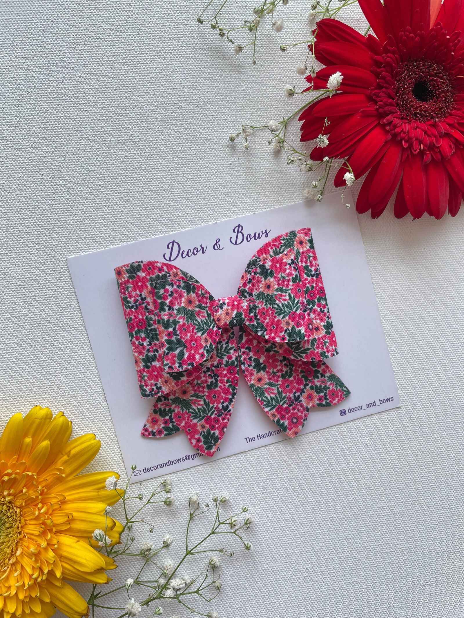 Miragge Blooming Dahlia Bow – Hair Accessory