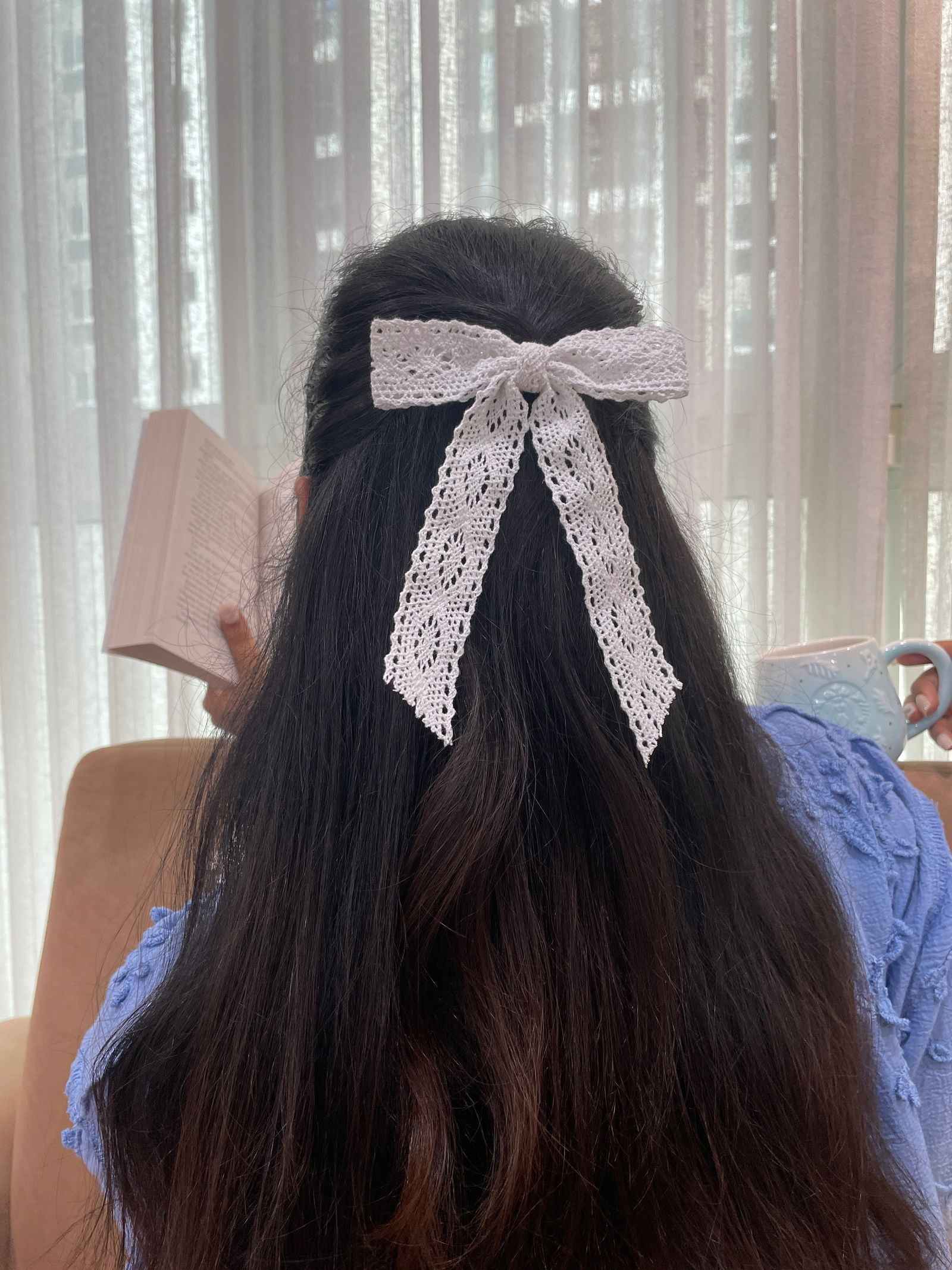 Miragge Coquette Lace Bow ~ White – Hair Accessory