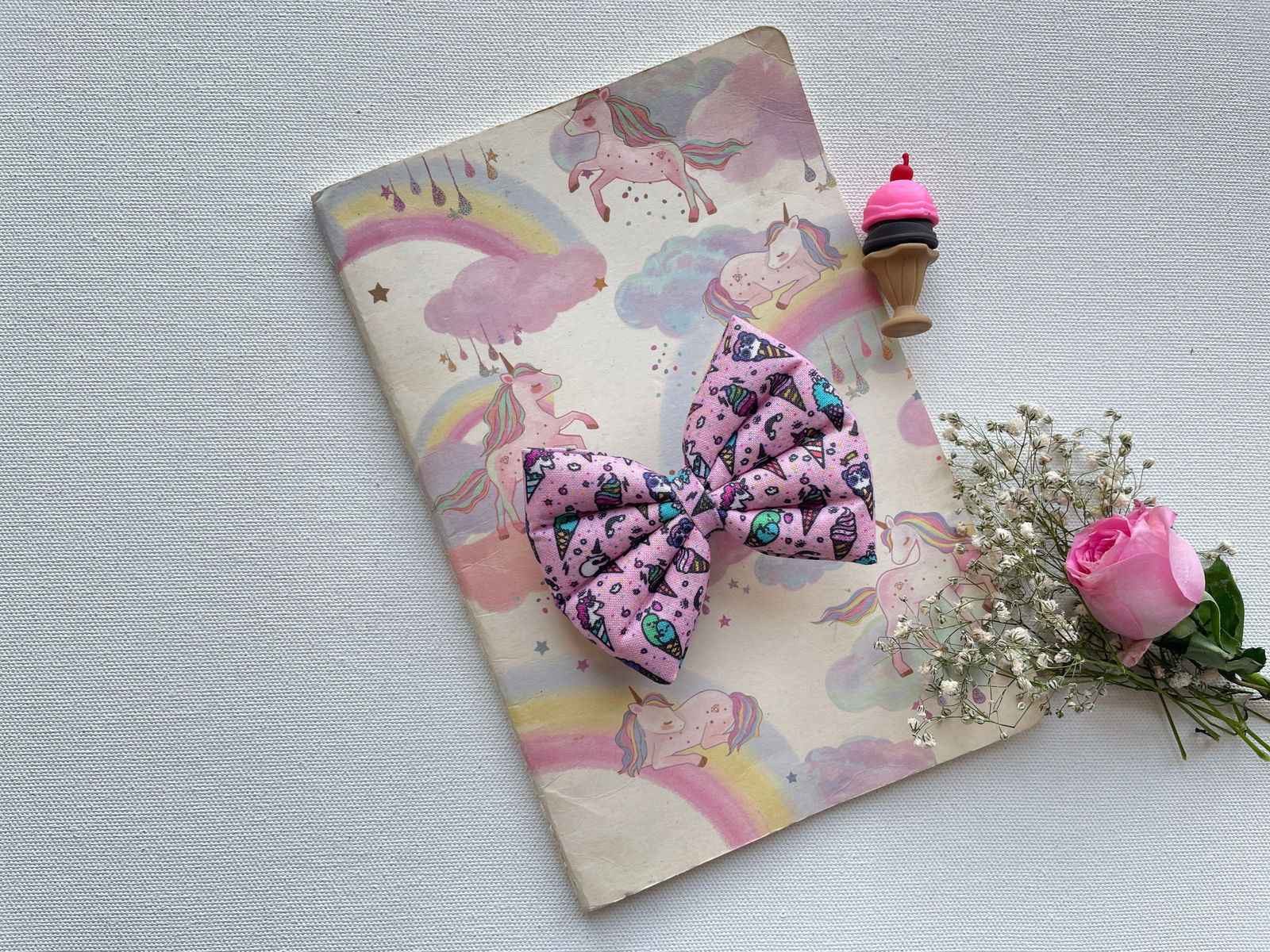 Miragge Creamy Corn Medium Bow – Hair Accessory
