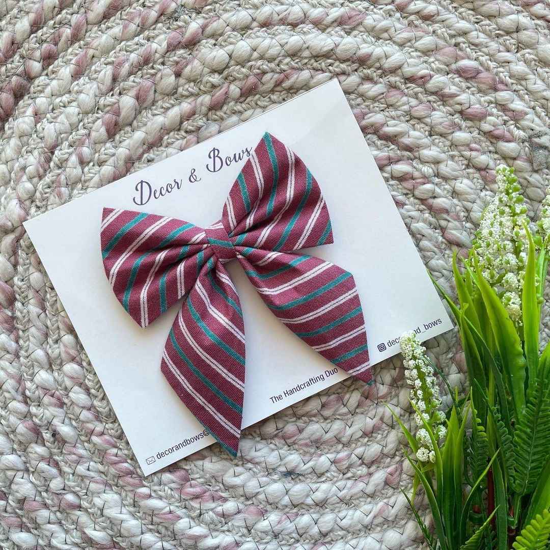 Miragge Crimson Twirl Fabtale Bow – Hair Accessory