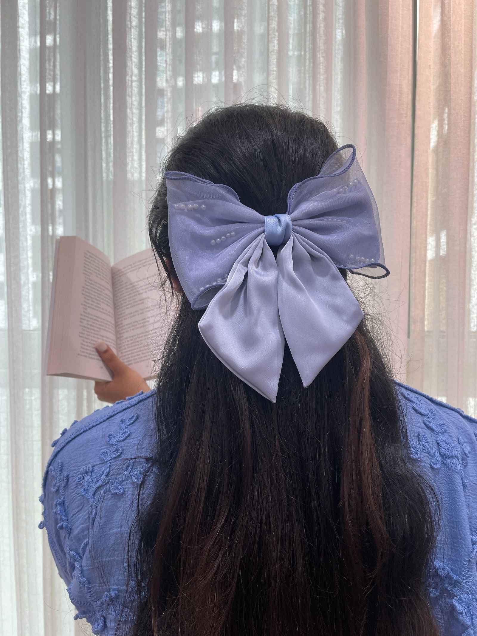 Miragge Evelyn Bow ~ Blue – Hair Accessory