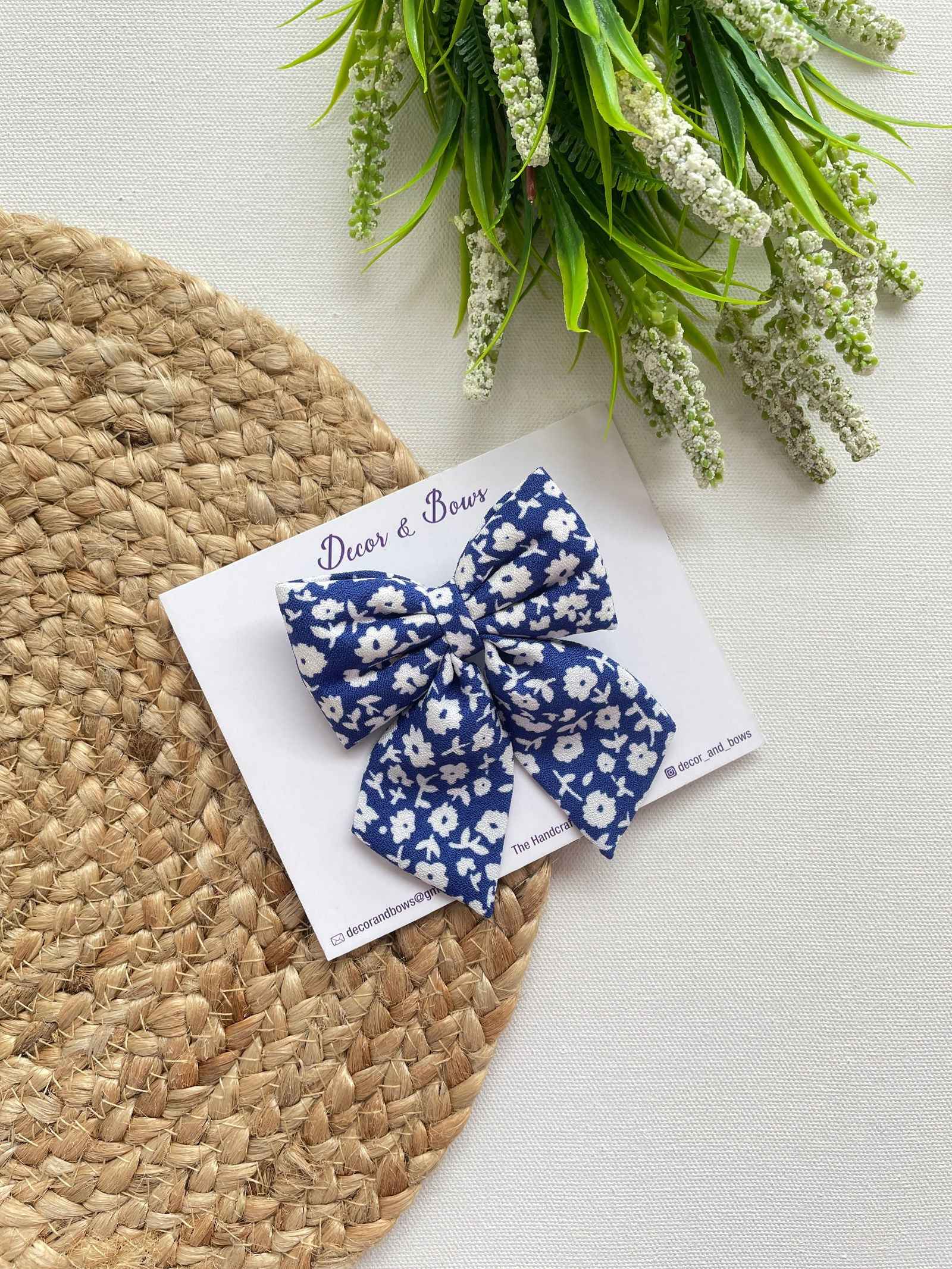 Miragge Floral Art Puff Tail Bow – Hair Accessory