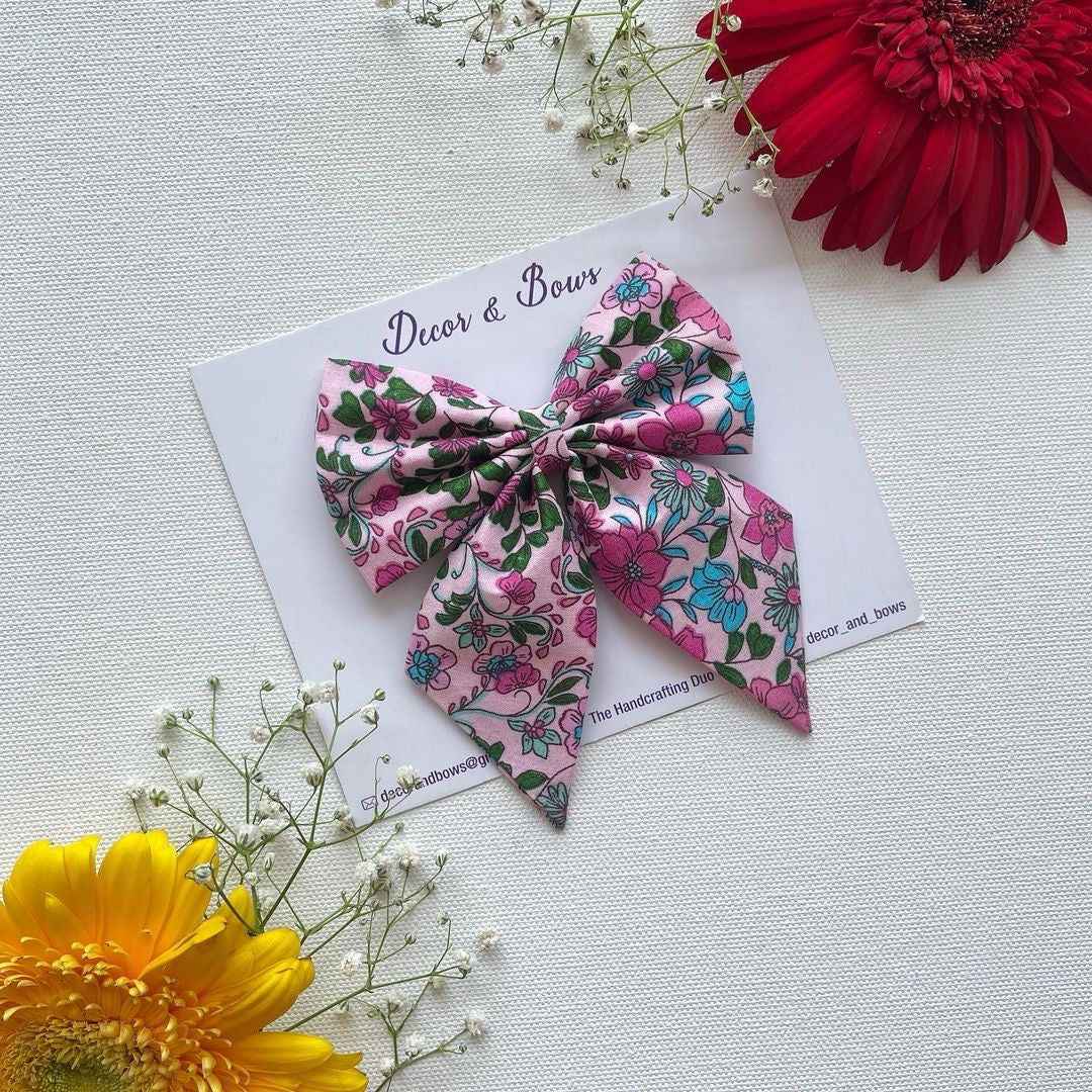 Miragge Floral Delight Fabtale Bow – Hair Accessory