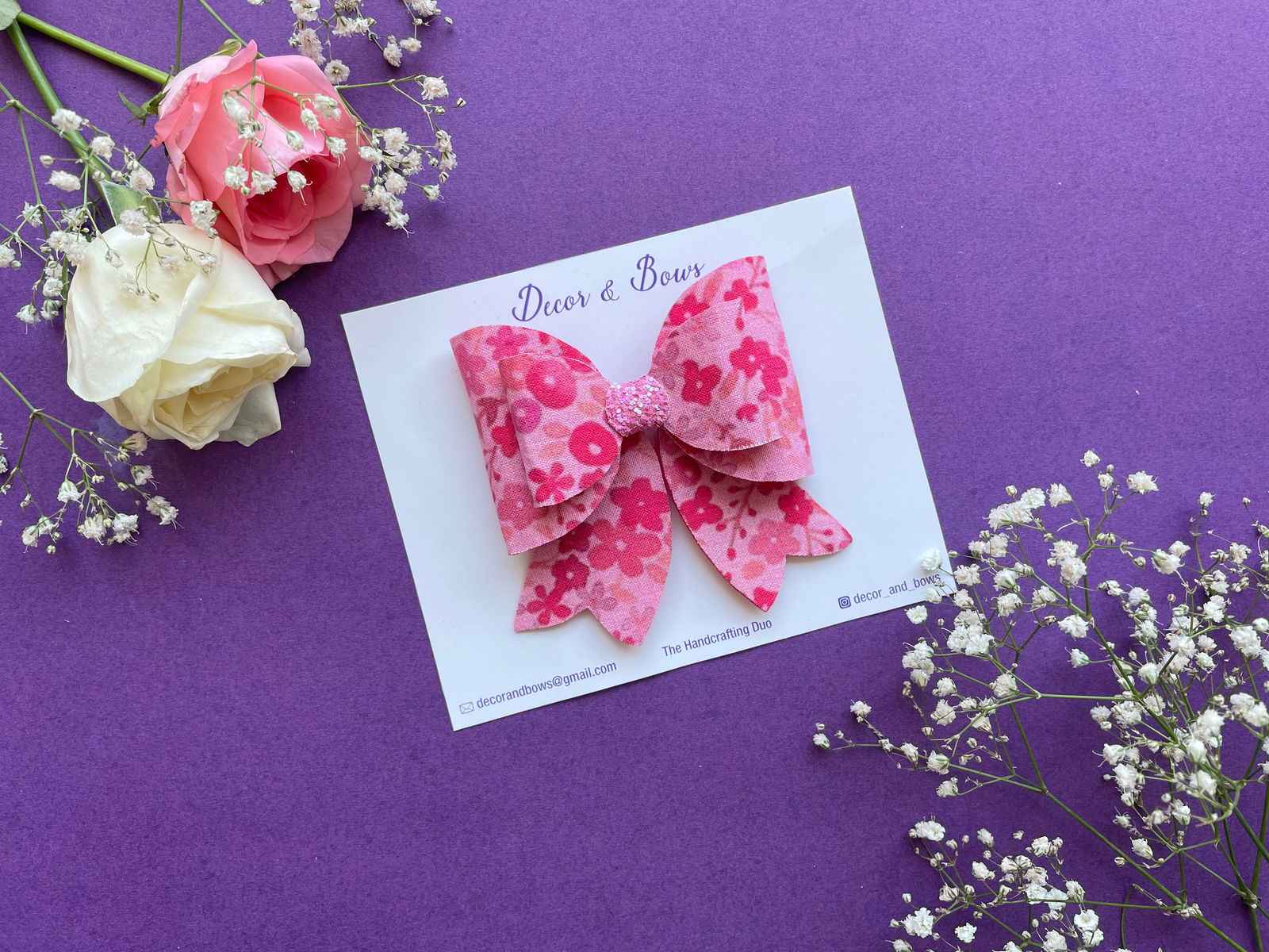 Miragge Floral Kiss Bow – Hair Accessory