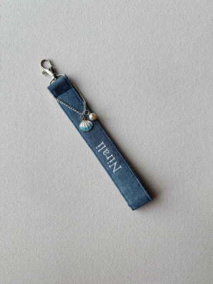 Personalised Premium Denim Keyfob