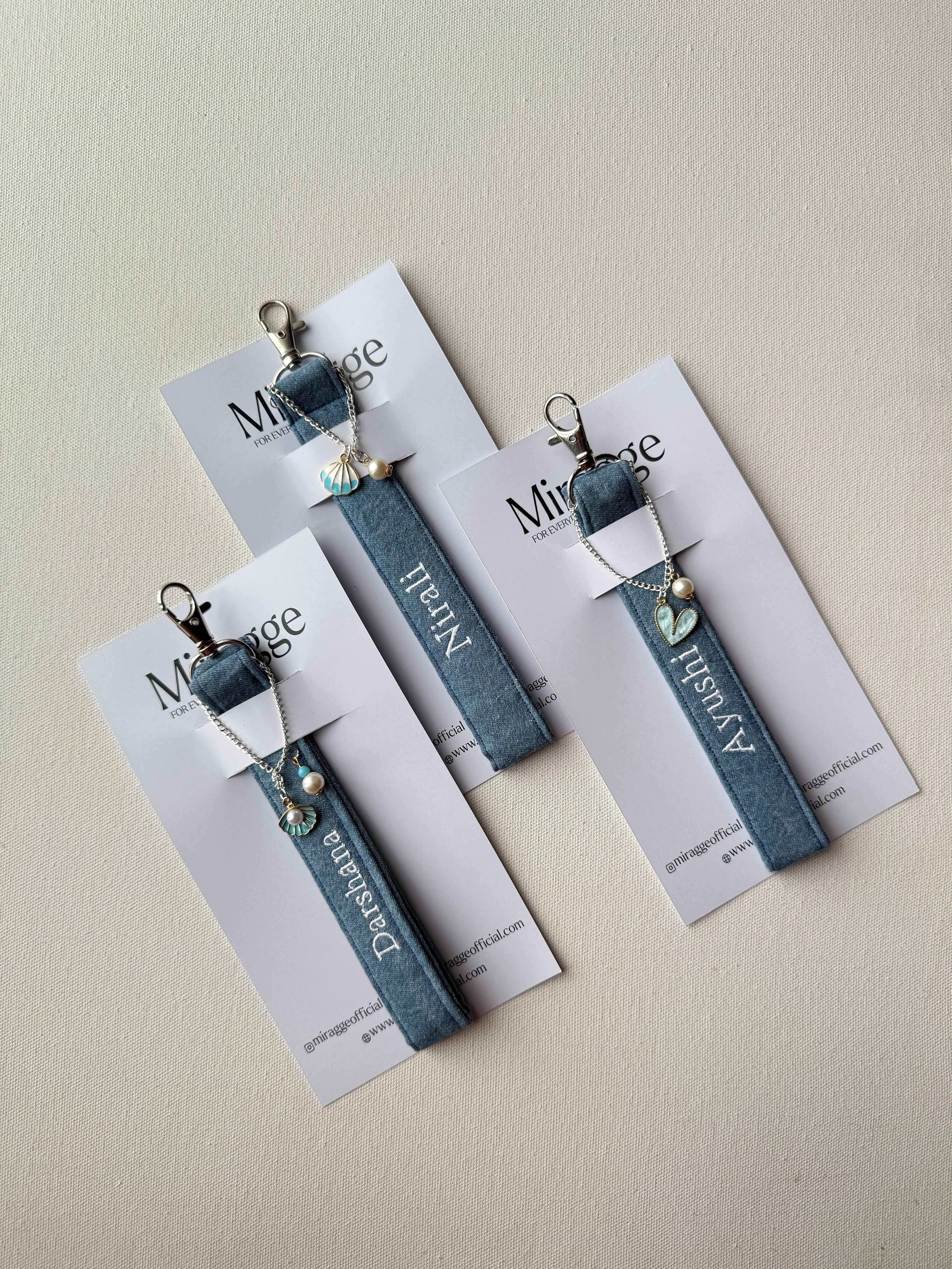 Personalised Premium Denim Keyfob