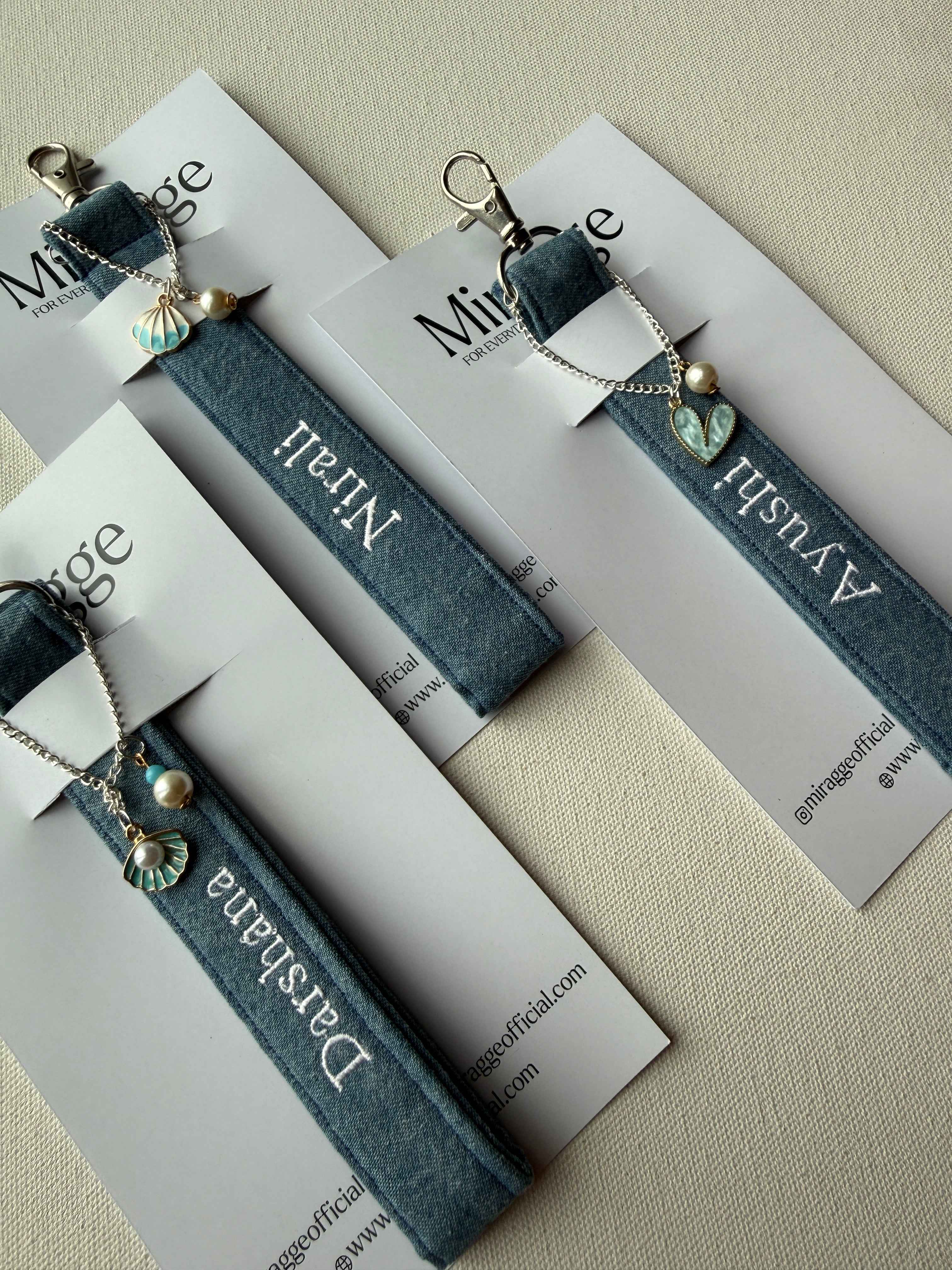 Personalised Premium Denim Keyfob