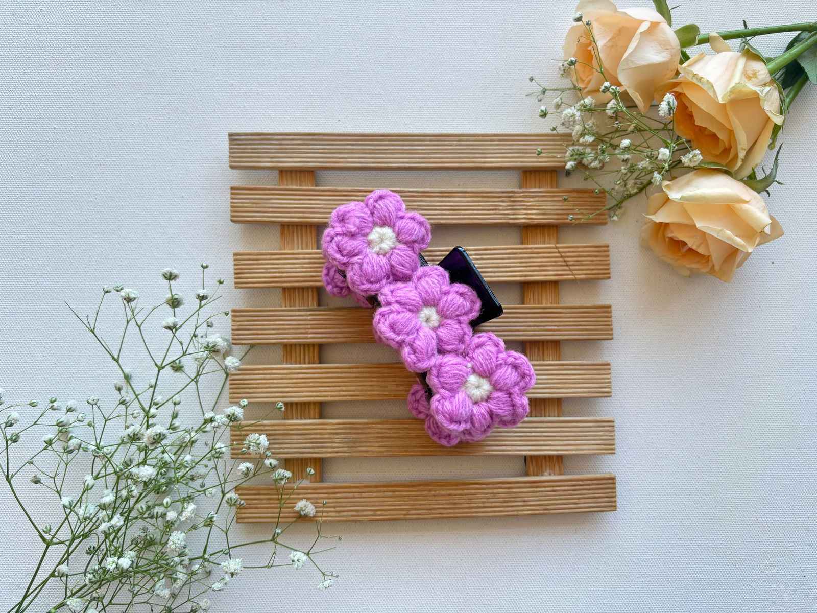 Miragge Lavender Crochet Claw Clip – Hair Accessory