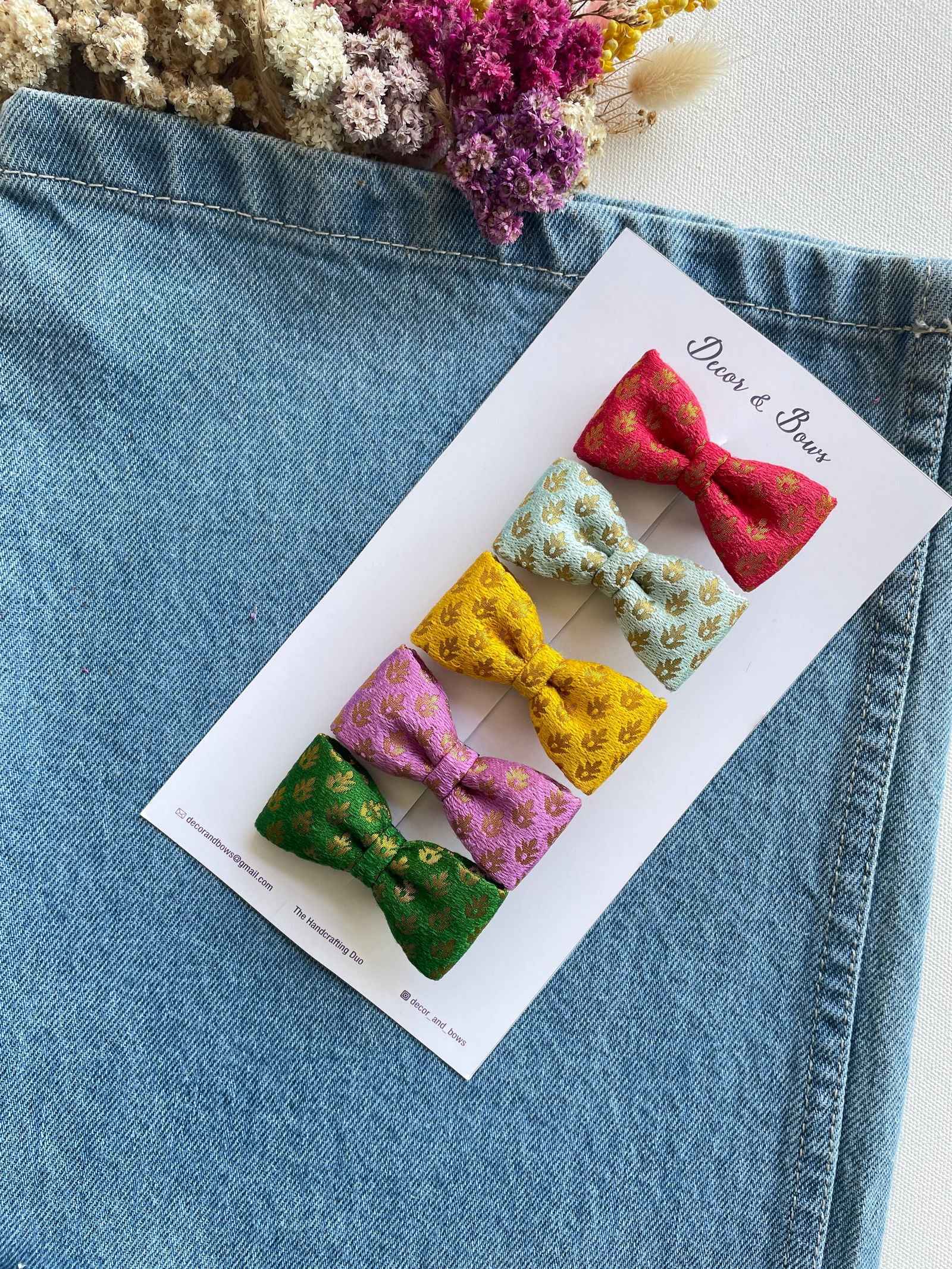 Miragge Nostalgic Set (Set Of 5 Bow Clips) – Hair Accessory
