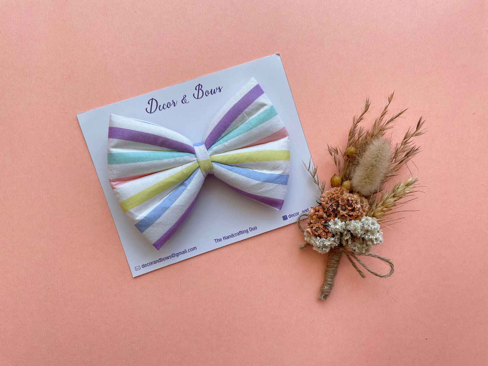 Miragge Stripe Affair Signature Bow – Hair Accessory