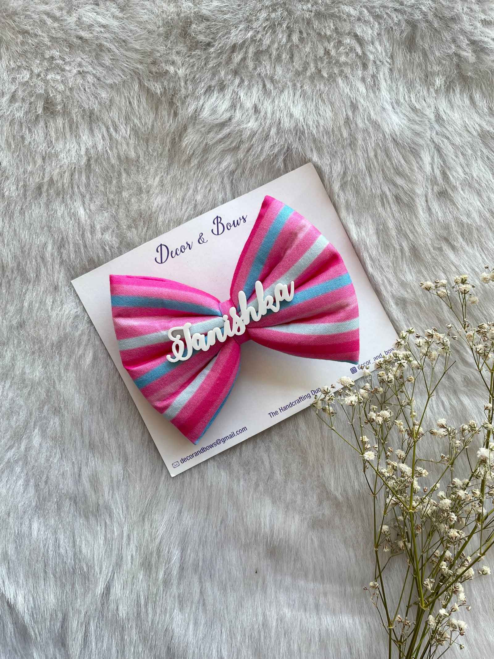 Miragge Sugar Crush Name Bow – Hair Accessory